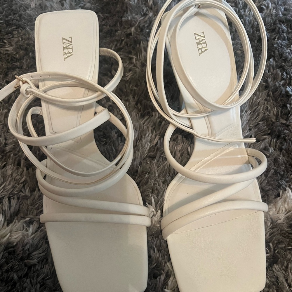 Zara White Heels